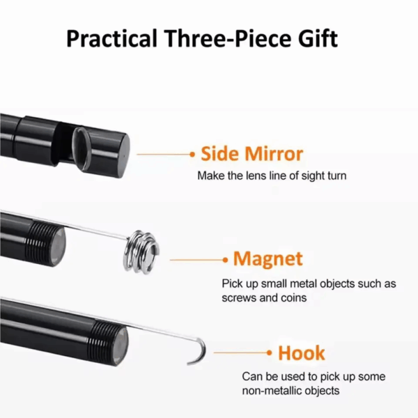 7.0MM TYPE-C Endoscope Camera IP67 Waterproof 6 Leds Adjustable USB Android Flexible Inspection Borescope Cameras for Phone PC – Image 4