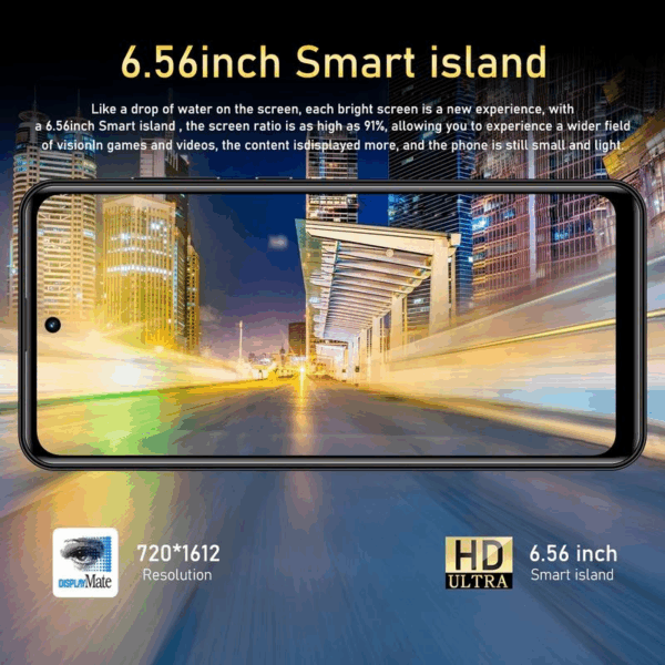 Fuffi Smartphone 6.56-Inch HD Screen, 4GB RAM + 32GB Storage, Dual Camera 5Mp+13Mp, Bluetooth-Compatible GPS, Metal Frame, Android 4G Phone – Image 3
