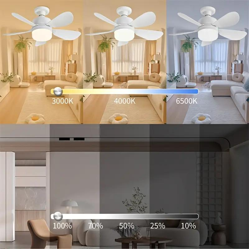 Socket Ceiling Fan Light with Remote Control, E27 Base Dimmable LED Energy Saving Lamp, 3 Levels Dimming, Suitable for Bedroom, Living Room, Kitchen – Image 6