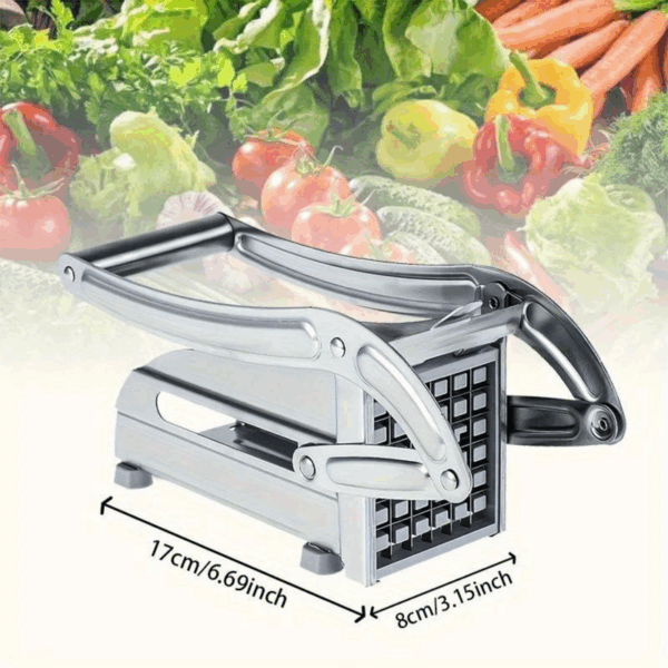 Manual French Fry Cutter with 2 Blades,Stainless Steel Potato Slicer for Fries,Carrots & Cucumbers, Kitchen Air Fryer Mate,Perfect Fruit Vegetable Slicer – Image 10