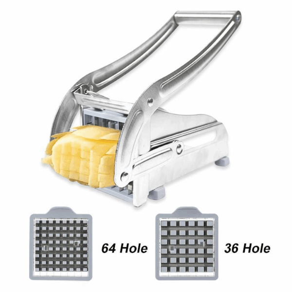 Manual French Fry Cutter with 2 Blades,Stainless Steel Potato Slicer for Fries,Carrots & Cucumbers, Kitchen Air Fryer Mate,Perfect Fruit Vegetable Slicer – Image 2