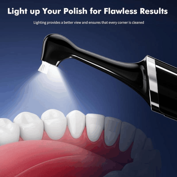Electric Tooth Polisher,Denture Care, Denture Cleansers, Rechargeable Teeth Cleaning Kit with 6 Cleaning Heads, 5 Speed Modes, LED Ligght, USB-C Charger, IPX6 Waterproof, Easy to Use, for Daily Teeth Cleaning at Home – Image 3