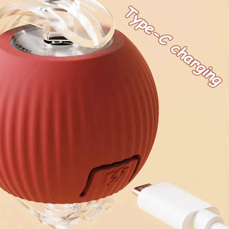 Balle roulante électrique intelligente aste pour animaux de compagnie, jouets interactifs pour chat, boule automatique, fausse queue, formation de chien et de chat, imitation de souris – Image 5