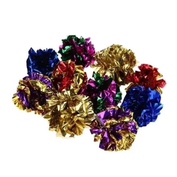 Mylar boules en aluminium froissé chat chaton son jouer jouet craquelé papier bruissement produits pour animaux de compagnie fournitures pour animaux de compagnie chats jouets – Image 3