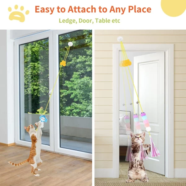 Porte suspendue élastique pour chat, jouet à disque collant, corde longue, accessoire pour animal de compagnie, chaton – Image 2