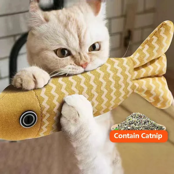 Jouets pour chat poisson herbe-aux-chats jouets interactifs pour chat jouet à mâcher chat oreiller jouets chaton exercice Kicker jouets pour chats d'intérieur Kitty Kit – Image 5