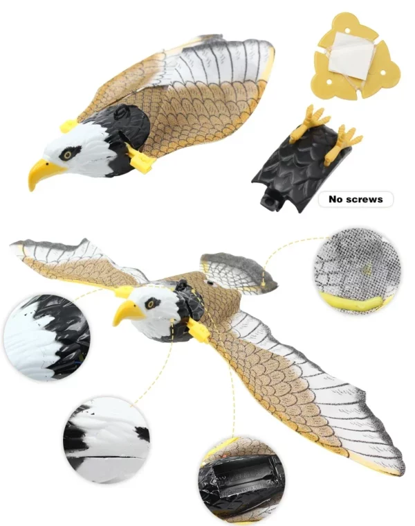 Jouets électriques interactifs pour animaux de compagnie, simulation d'oiseau, jeu de teasing, ULà gratter, aigle volant, anciers de chat – Image 5