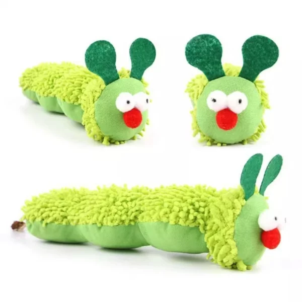 Jouet à mâcher en peluche pour chat, herbe-aux-chats, chenille mignonne, Crocodile, résistant aux morsures, jouet interactif pour le nettoyage des dents – Image 3