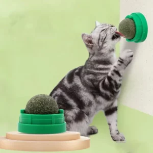 Jouet à Gratter Mural en Herbe à Chat, Balle à Coller, Friandises Saines et Naturelles, Élimine l'ikto, Favorise la Digestion, Collation