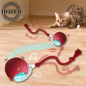 Balle roulante électrique intelligente aste pour animaux de compagnie, jouets interactifs pour chat, boule automatique, fausse queue, formation de chien et de chat, imitation de souris