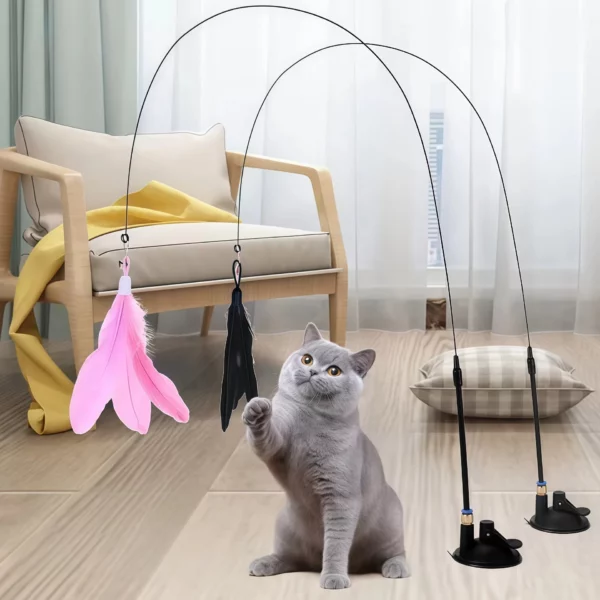 Jouets pour animaux de compagnie, bandes arc-en-ciel amusantes et mignonnes, baguette Teaser pour chat, jouets interactifs, fournitures pour chats, produits pour animaux de compagnie – Image 5