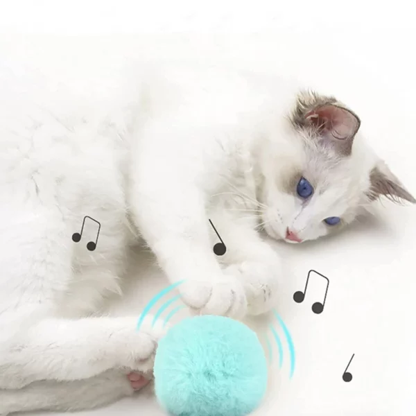 Balle interactive intelligente pour chat, jouet d'entraînement électrique en peluche avec herbe-aux-chats, chaton tactile, produit pour animaux de compagnie, jouet à grincement – Image 3