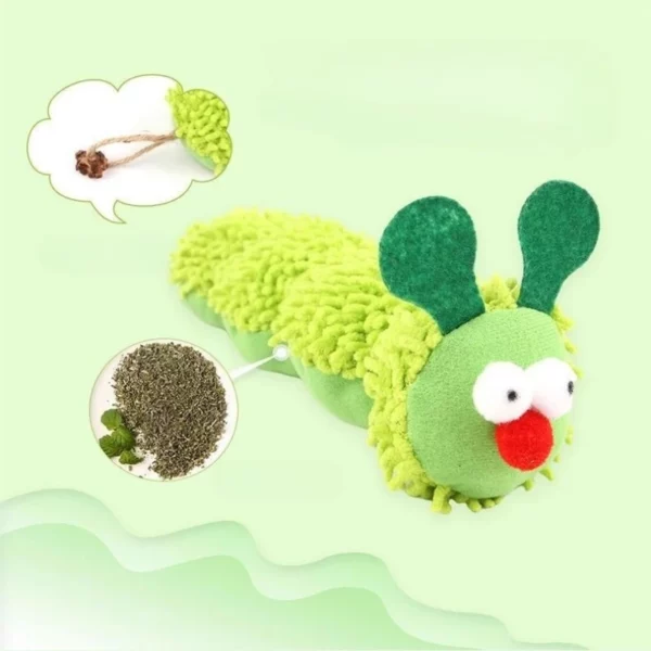Jouet à mâcher en peluche pour chat, herbe-aux-chats, chenille mignonne, Crocodile, résistant aux morsures, jouet interactif pour le nettoyage des dents – Image 4