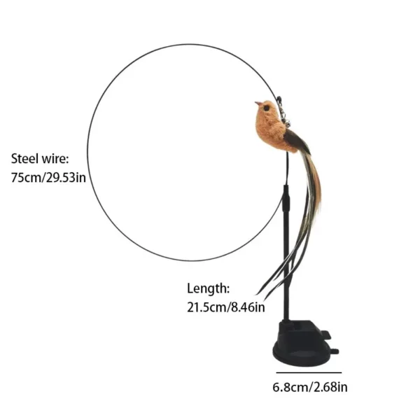 Mise à niveau époxy Sucker fil d'acier longue tige plume chat taquineries bâton chat auto salut pas d'ingrédients nocifs – Image 6