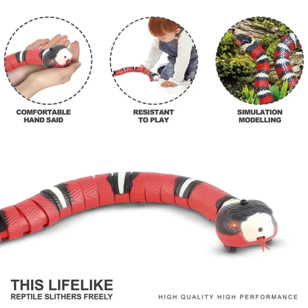 Jouets automatiques pour chats, jouets interactifs à détection intelligente, serpent, chargement USB, accessoires pour chats, jeu pour animaux de compagnie – Image 2