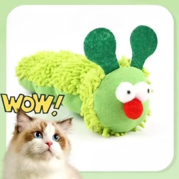 Jouet à mâcher en peluche pour chat, herbe-aux-chats, chenille mignonne, Crocodile, résistant aux morsures, jouet interactif pour le nettoyage des dents – Image 6