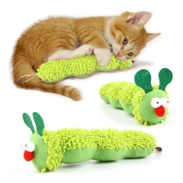 Jouet à mâcher en peluche pour chat, herbe-aux-chats, chenille mignonne, Crocodile, résistant aux morsures, jouet interactif pour le nettoyage des dents