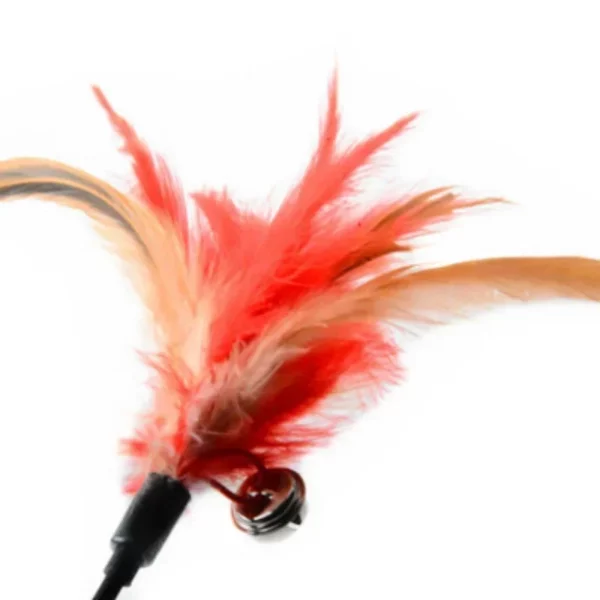 Jouet pour chat, cloche en plumes, tige amusante, jouets interactifs, accessoires pour chat, fournitures pour animaux de compagnie, 2 pièces – Image 5