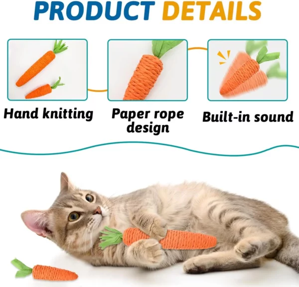 Jouets pour chats, auto-entretien, dents de carottes et bâtons de taquinerie pour chat, dents et griffes résistantes aux morsures et aux rayures – Image 3