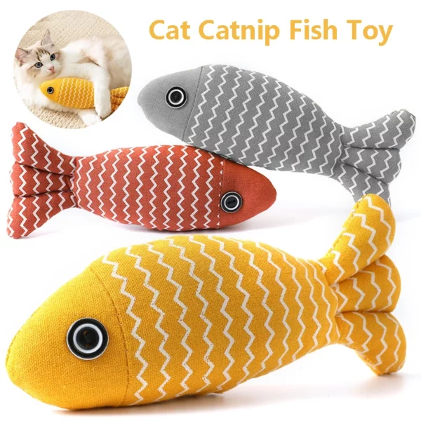 Jouets pour chat poisson herbe-aux-chats jouets interactifs pour chat jouet à mâcher chat oreiller jouets chaton exercice Kicker jouets pour chats d'intérieur Kitty Kit – Image 2