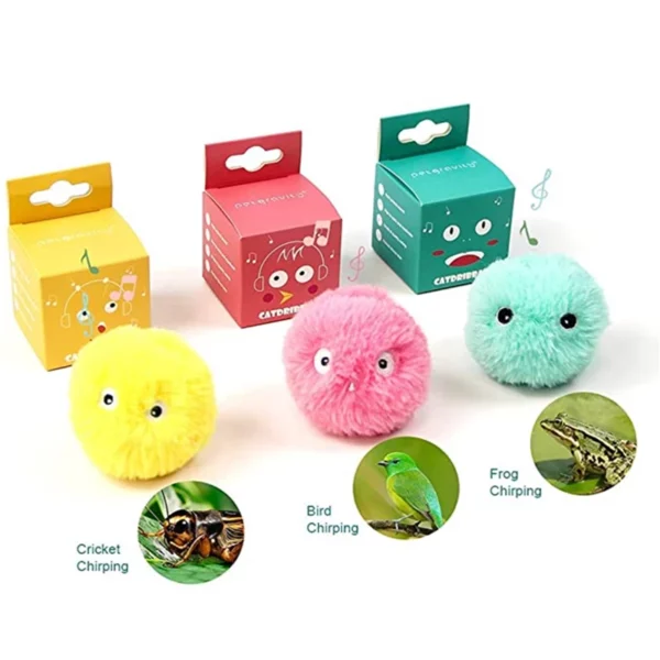 Balle interactive intelligente pour chat, jouet d'entraînement électrique en peluche avec herbe-aux-chats, chaton tactile, produit pour animaux de compagnie, jouet à grincement – Image 4