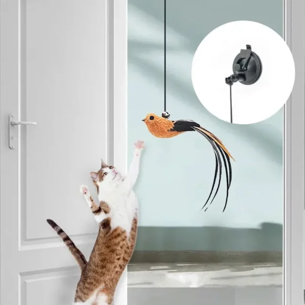 Mise à niveau époxy Sucker fil d'acier longue tige plume chat taquineries bâton chat auto salut pas d'ingrédients nocifs – Image 3